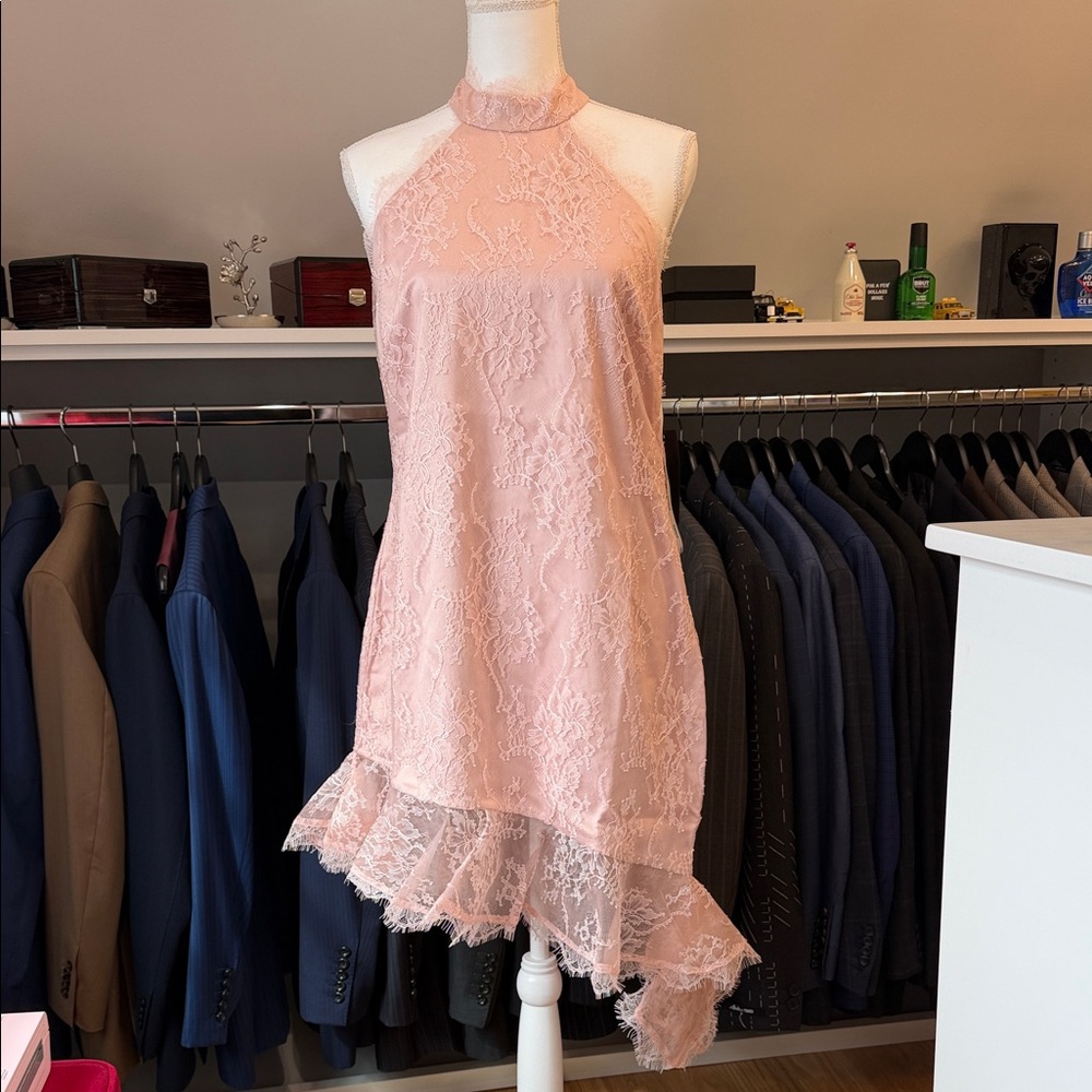 Retrofete Pink Lace Dress